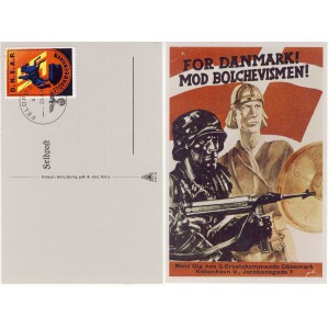 SS Propaganda Legion Dänemark D.N.S.A.P. Feldpostkarte Sonderstempel Replica