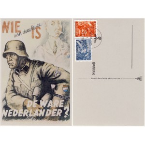 SS Propaganda II Legion Niederland  Feldpostkarte Sonderstempel Replica