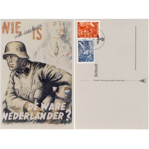 SS Propaganda II Legion Niederland Feldpostkarte Sonderstempel