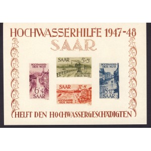 Saarland Hochwasserhilfe 1949 Block   Replica