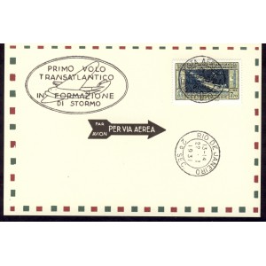 ITALIA posta aera 1930  carta postale nach RIO DE JANEIRO Replica