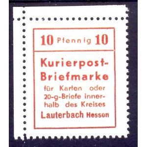 Nichtamtliche Ausgabe Lauterbach Hessen 1945 ohne Netzdruck  REPLICA