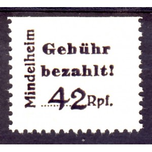 Nichtamtliche Ausgabe Mindelheim/Kirchheim Gebührenzettel Replica