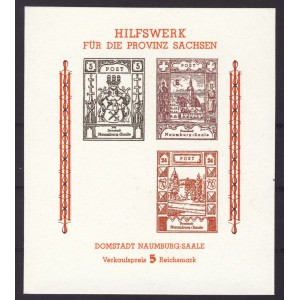 Nichtamtliche Ausgabe Naumburg (Saale) 1945 Block  nur 3 Marken Replica