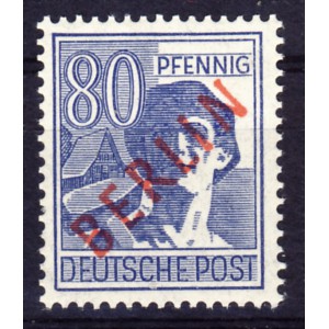 Berlin 1949 Marke echt Aufdruck Falsch