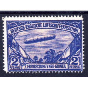 Deutsch Neuguinea,Deutsch-Englische Luftschiffexpedition 2Pf blau I Mark Replica 