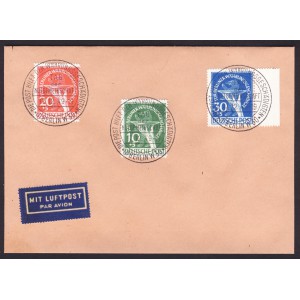 Berlin 1949 mit Sonderstempel auf Luftpost Brief Fälschung