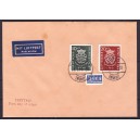 Bund 1950 Bach Nr 121-122 auf FDC Brief Ersttagsstempel Lorch Replica