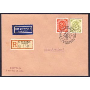 Bund 1952 Posthorn  FDC Brief Replica