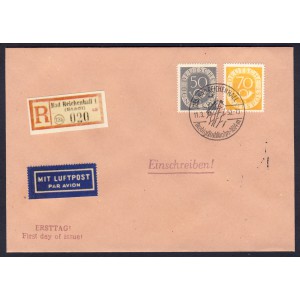 Bund 1952 Posthorn 50 Pf und 70 Pf FDC Brief Replica