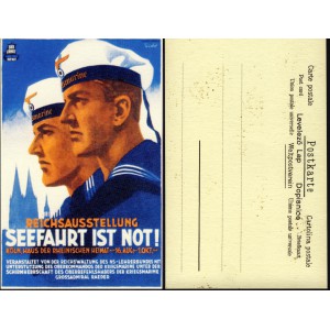 WWII Marine Propaganda Postkarte Reichsausstellung Replica
