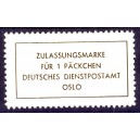 Päckchen-Zulsassungsmarke Oslo 1944 Fälschung