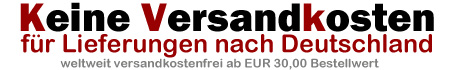 Versandkostenfreie Lieferung in Deutschland / Weltweit ab EUR 30.00 Bestellwert